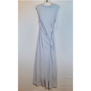 SIMKHAI Womens Acacia Ruched Midi Tank Cocktail Dress Size XL Blue Party Formal